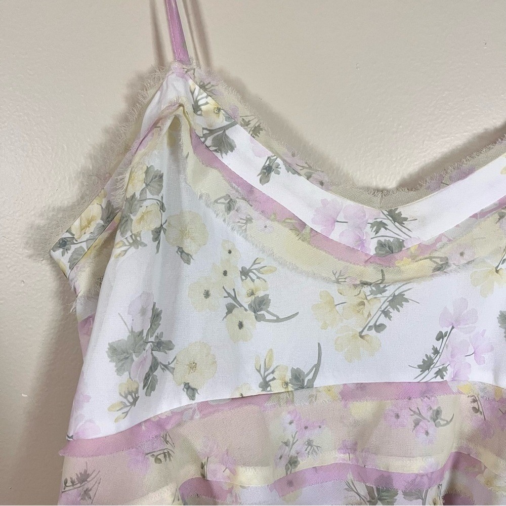 Arula Plus 1X Floral Ruffle Babydoll Tank Top Tiered Cottagecore Boho - Picture 6 of 13